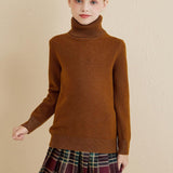 Chanyarn Girls 100%Merino Wool Seater 2025秋の冬の子供たちのクルーネック温かい柔らかい長袖ニットプルオーバージャンパー