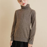 Chanyarn Girls 100%Merino Wool Seater 2025秋の冬の子供たちのクルーネック温かい柔らかい長袖ニットプルオーバージャンパー