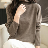 100% Merino Wool Turtleneck Travel Tee Sweater