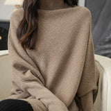 Chanyarn Women's Turtleneck100%Merino Wool特大セーター2025秋冬のバットウィング長袖ニットセーター