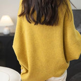 Chanyarn Women's Turtleneck100%Merino Wool特大セーター2025秋冬のバットウィング長袖ニットセーター