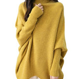 Chanyarn Women's Turtleneck100%Merino Wool特大セーター2025秋冬のバットウィング長袖ニットセーター