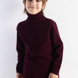 Chłopcy & Dziewczęcy sweter z golfem ze 100% wełny merynosów