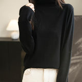 100% Merino Wool Turtleneck Travel Tee Sweater