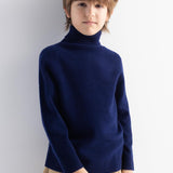 Chłopcy & Dziewczęcy sweter z golfem ze 100% wełny merynosów