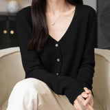 100% 메리노울 섹시 브이넥 라이트웨이트 가디건