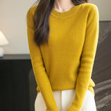 100% Merino Wool Ribbed Crewneck Sweater