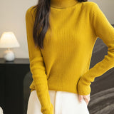 100% Merino Wool Ribbed Turtleneck Sweater