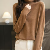 100% Merino Wool Turtleneck Travel Tee Sweater