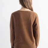 Mongolian V-Neck Knitted Cashmere Cardigan