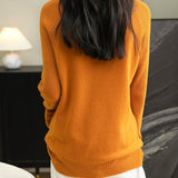 100% Merino Wool Raglan Turtleneck Sweater