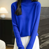 100% Merino Wool Raglan Turtleneck Sweater