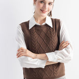 Merino Wool Cable Knit Sweater Vest
