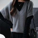 Merino Wool Casual V-Neck Knit Sweater Vest