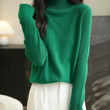 100% Merino Wool Raglan Turtleneck Sweater