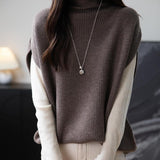 Merino Wool Oversized Turtleneck Sweater Vest
