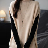 Merino Wool Oversized Turtleneck Sweater Vest
