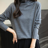 100% Merino Wool Turtleneck Travel Tee Sweater