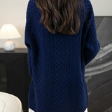 Chanyarn Women's 100%Merino Wool Seater 2025秋冬v頸部長袖ビンテージケーブルニットカーディガンセーター