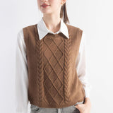 Merino Wool Cable Knit Sweater Vest