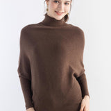 Micchiati di oversize di lana merino da donna 2025 Autunno inverno alla moda alla moda Turtleneck manica a pipistrella maglione