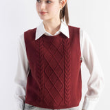 Merino Wool Cable Knit Sweater Vest