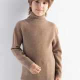 Chłopcy & Dziewczęcy sweter z golfem ze 100% wełny merynosów