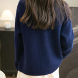 Chanyarn Women's 100%Merino Wool Seater2025秋冬vネックラペルボタンダウン長袖ニットカーディガンポケット