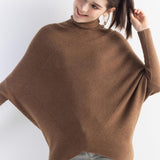 Micchiati di oversize di lana merino da donna 2025 Autunno inverno alla moda alla moda Turtleneck manica a pipistrella maglione