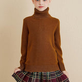 Chanyarn Girls 100%Merino Wool Seater 2025秋の冬の子供たちのクルーネック温かい柔らかい長袖ニットプルオーバージャンパー