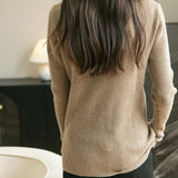 100% Merino Wool Ribbed Crewneck Sweater