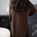 Merino Wool Blend Turtleneck Oversized Sweater Dress