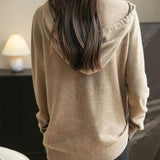 100% Merino Wool Zip Up Hoodie Cardigan