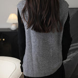100% Merino Wool V-Neck Button Cable Knit Sweater Vest