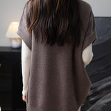 Merino Wool Casual V-Neck Knit Sweater Vest