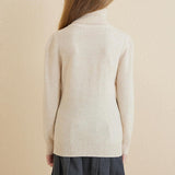 Chanyarn Girls 100%Merino Wool Seater 2025秋の冬の子供たちのクルーネック温かい柔らかい長袖ニットプルオーバージャンパー