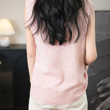 100% Merino Wool Casual Mock Neck Knit Vest