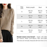 100% Merino Wool Vintage Crewneck Cable Knit Sweater