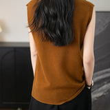 100% Merino Wool Casual Mock Neck Knit Vest