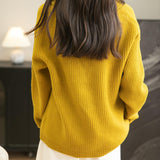 Chanyarn Women's 100%Merino Wool Seater2025秋冬vネックラペルボタンダウン長袖ニットカーディガンポケット