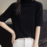 100% Merino Wool Turtleneck Tee Shirt Sweater