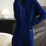 100% Merino Wool Turtleneck Sweater Dress