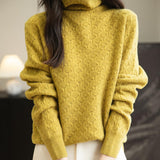 100% Merino Wool Turtleneck Hollow Knit Sweater