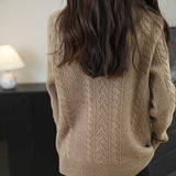 100% Merino Wool Turtleneck Cable Pullover