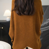 Chanyarn Women's Turtleneck100%Merino Wool特大セーター2025秋冬のバットウィング長袖ニットセーター