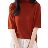 100% Merino Wool Turtleneck Tee Shirt Sweater