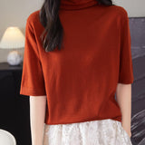 100% Merino Wool Turtleneck Tee Shirt Sweater