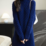 100% Merino Wool Turtleneck Sweater Dress