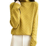 100% Merino Wool Turtleneck Hollow Knit Sweater