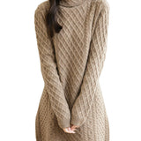 100% Merino Wool Turtleneck Sweater Dress